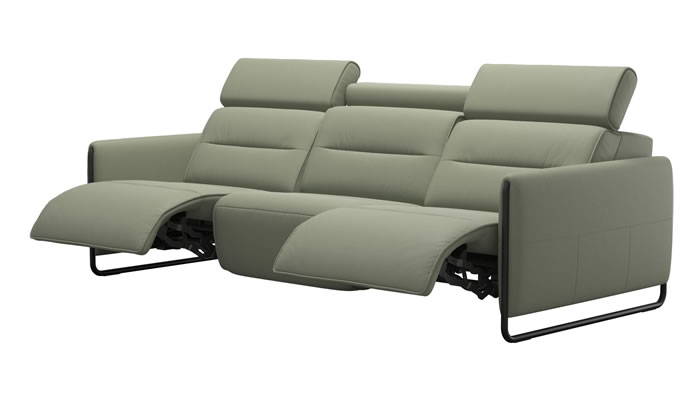 Stressless Emily 3 Seater Sofa with Recliner in Paloma Shadow Green Leather